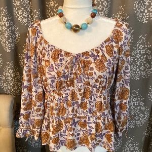 Fall colored peasant style XL top